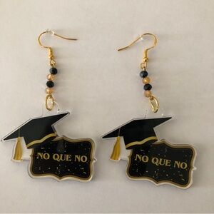 Class of 2026 No Que No Graduate earrings